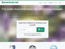 Tablet Screenshot of burnermail.net